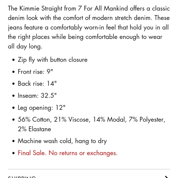 7 For All Mankind KIMMIE Straight Leg Jeans - Picture 14 of 14